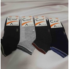 Shine Elagance Siyah Gri Lacivert Antrasit 4'lü %80 Pamuk Cotton Düz Renk Bilek Kısmı Çizgili Erkek Patik Çorap