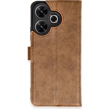 Cenk Xstore Newface Xiaomi Redmi 13 4g Kılıf Trend S Plus Kapaklı Kılıf - Taba