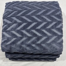 Kumaşçıtr Kaymaz Tabanlı Well Soft Koltuk & Çekyat Örtüsü 170×215 cm – Zigzag Desen Antrasit