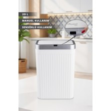 Okyanus Home Hareket Sensörlü 20 Lt Kırık Beyaz Çöp Kovası