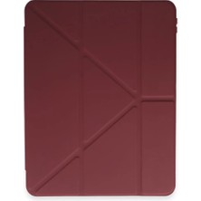 Cenk Xstore Newface iPad Pro 12.9 (2021) Kılıf Kalemlikli Mars Tablet Kılıfı - Mürdüm