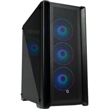 Urfakent Frısby FC-9445G Dynamıc 850W 80+ Bronze 4X120MM Rgb Fan Mesh USB 3.0 Gamıng Siyah Kasa