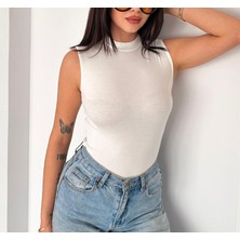 Betnur Kadın Balıkçı Yaka Modal Pamuk Kolsuz Bady