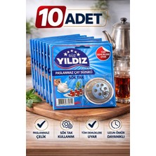 Urfakent 10 Adet Paslanmaz Çelik Çaydanlık Demlik Süzgeci Sök Tak Çay Süzgeci Tüm Demliklere Uyumlu Çaydanlık Filtresi