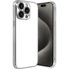 Cenk Xstore Newface Apple iPhone 15 Pro Max Razer Lensli Silikon - Gümüş