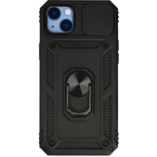 Cenk Xstore Newface iPhone 14 Plus Kılıf Pars Lens Yüzüklü Silikon - Siyah