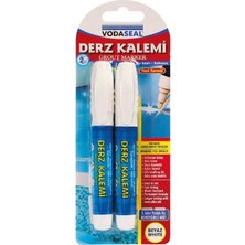 Vodaseal Çift Uçlu Su Bazlı Kokusuz Kalıcı Derz Kalemi Beyaz 2 Adet