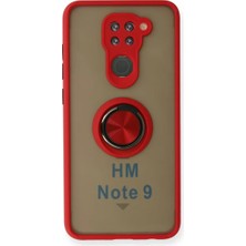 Cenk Xstore Newface Xiaomi Redmi Note 9 Kılıf Montreal Yüzüklü Silikon Kapak - Kırmızı