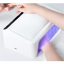 SNRQI L6 Deri Yüzeyli 66LED Geniş Iç Hacim Manikür Tırnak Kurutucu Uv LED Lamba Protez Tırnak Lambası Beyaz 72W