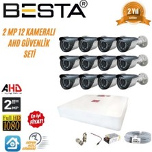 Urfakent 2 Mp Ahd 1080P Gece Görüşlü 12 Kameralı Güvenlik Sistemi