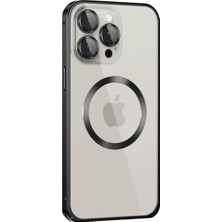 Verto Joko iPhone 15 Pro Max Kılıf Metal Bumper Magneticsafe Kapak - Siyah