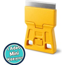 Nzb Mini Cam Kazıma Bıçağı Metal Uçlu Sarı Plastik Saplı Bas Çevir Güvenlik Butonlu Sistre Cam Kazıma