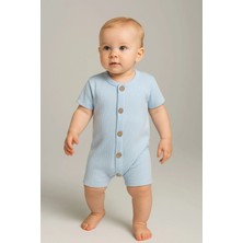 Mai Perla Kısa Kollu Tahta Düğmeli Organik Tulum Bebek Takım