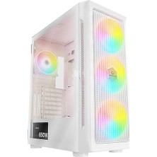 Verto Rampage Prolıx 650W 80+ Mesh Panel Temper Camlı + Argb Fanlı Gamıng Atx Kasa Beyaz