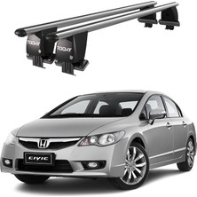 Today Auto Royal Honda Civic Vııı (2006-2011) Uyumlu Gri Kilitli Ara Atkı Port Bagaj Tavan Barı