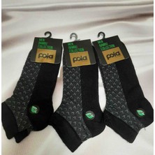 Shine Elagance Siyah Gri Lacivert Antrasit 3'lü Dikişsiz Bambu Erkek Patik Çorap Parfümlü