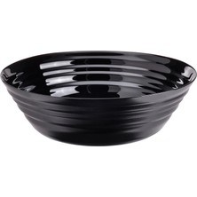 IKEA 2 Adet Büyük Boy 22 cm Mutfak Kase Salata Kasesi 2'li Set Siyah Renk Özel Sertleştirilmiş Cam Kase Yükseklik 7 cm