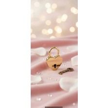 Dekoratif Kalpli Asma Kilit - Vintage Gold Anahtarlı Günlük ve Ajanda Kilidi