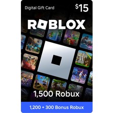 Roblox Gift Card - 1500 Robux (Eur Eksiksik Tam Yüklenir)