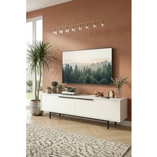 Robin Home Lidya Tv Ünitesi Sehpası Metal Ayaklı 160CM Beyaz