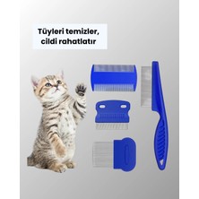 4 Parçalı Evcil Hayvan Tarak Seti – Paslanmaz Çelik Dişli, Ergonomik Saplı