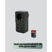 Isıya Dayanıklı Pc Gövdeli Akım Korumalı Priz 4 USB