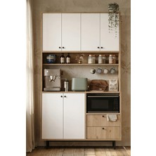 Robin Home Lounge Kahve Köşesi Çok Amaçlı Dolap Mutfak Dolabı Sepet-Beyaz