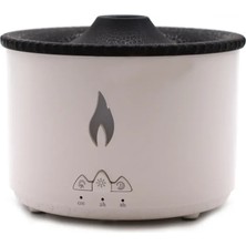 Aromaterapi Difüzörü Alev Efektli LED Işıklı Sessiz Hava Nemlendirici Otomatik Kapanma