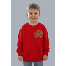 Evavi Erkek Çocuk Dinazor Baskılı Bisiklet Yaka Sweatshirt