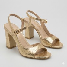 Kindep (Park Moda) Topuklu Kadın Abiye Ayakkabı Altın