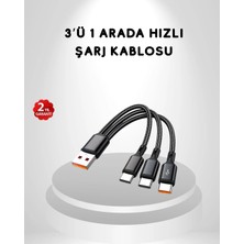 3’ü 1 Arada Hızlı Şarj Kablosu Ios Android Type-C Uyumlu ve Dayanıklı