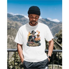 Hediyenza Grill Father, Babalar Günü T-Shirt, Baba T-Shirt, Doğum Günü Hediyesi T-Shirt