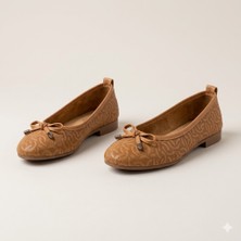 Kindep (Iniesta) Içi Dışı Hakiki Deri Günlük Kadın Babet Taba