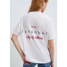 Mavi Istanbul Baskılı Beyaz Tişört 1613737-620