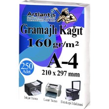 Artlantis A4 Gramajlı Fotokopi Kağıdı 250 Adet 160 gr Sertifika Kağıdı Kalın Kağıt Baskı Tüm Yazıcılara Uyumlu 21X29.7CM Ofis Büro