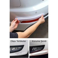 Tonkut Araba Tampon Koruyucu Karbon Desenli Beyaz Yapışkanlı Esnek Çizik ve Darbe Önleyici Şerit