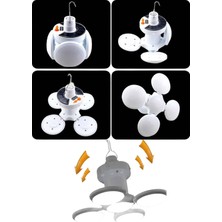 Katlanabilir Askılı Kamp Lambası 5 Kanatlı Pratik Güneş Enerjili