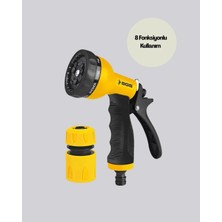 8 Fonksiyonlu Bahçe Sulama Tabancası Seti Çok Amaçlı Hortum Ucu