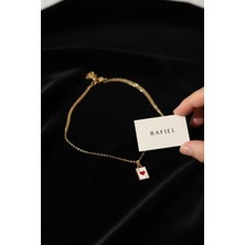 Rafiel Minimalist Kupa Ası Iskambil Kartı Çelik Kolye - 44 cm Kolye