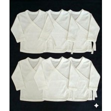 Tomuycuk Dış Zıbın Ipli Bağlamalı Yenidoğan 6'lı % 100 Pamuklu Bebek Zıbın Hediyelik Bebek Giyim Cilt Dostu Ekonomik Paket