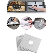 Tonkut Ocak Koruyucu Alüminyum Ped Seti Yanmaz Yapışmaz Yıkanabilir Kirlenmeyi Önleyen Ocak Matı 4 Adet