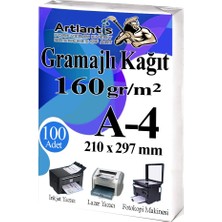 Artlantis A4 Gramajlı Fotokopi Kağıdı 100 Adet 160 gr Sertifika Kağıdı Kalın Kağıt Baskı Tüm Yazıcılara Uyumlu 21X29.7CM Ofis Büro
