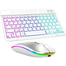 Bluetooth Klavye Mouse Seti Aydınlatmalı Türkçe Q Ergonomik Tasarım