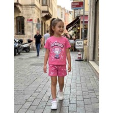 Ela Melodi Kız Çocuk Pamuk Penye Şortlu Takım