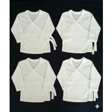 Mini Panda 4 Lü Bebek Dış Zıbın Ipli Bağlamalı Yenidoğan %100 Pamuk