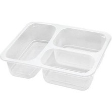 Ofis Turka Üç Bölmeli Plastik Servis Yemek Kabı 50 Adet.