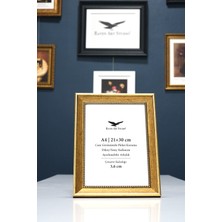 Raven Art Studio Noble A4-21X30CM Antik Altın Resim Fotoğraf Belge Poster Evrak Çerçevesi Korumalı Kırılmaz Pleksi Cam