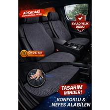 Toyota Rav4 2000-2005 Uyumlu Örme Koltuk Kılıfı Minder Füme Trobus 2+1 Ön Arka Set