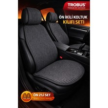 Volvo S60 2001-2010 Uyumlu Örme Koltuk Kılıfı Minder Füme Trobus 2'li Ön Koltuk Set