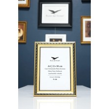 Raven Art Studio Jewel A4-21X30CM Altın Resim Fotoğraf Belge Poster Evrak Çerçevesi Korumalı Kırılmaz Pleksi Cam